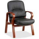LLR 60337, Lorell Woodbridge Leather Side Chair