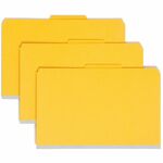 Smead 18734 Yellow Colored Pressboard Classification Folders With Safeshield Fasteners