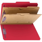 Smead 19082 Bright Red Pressboard Classification Folders With Pocket-style Dividers And Safeshield Fasteners