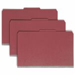 Smead 19095 Bright Red Colored Pressboard Classification Folders With Safeshield Fasteners