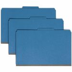 Smead 19096 Dark Blue Colored Pressboard Classification Folders With Safeshield Fasteners