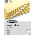 Wilson Jones® Insertable Tab Dividers, 8-tab Set, Clear Tabs