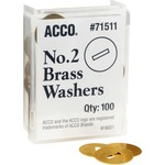Acco® Brass Washers, 15/32", Box Of 100