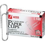 Acco® Economy #1 Paper Clips, Non-skid Finish, #1 Size 1-9/32", 1000/pack