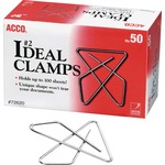 Acco® Ideal Paper Clamp (butterfly Clamp), Smooth Finish, #2 Size (small), 50/box