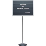 Quartet® Adjustable Single Pedestal Letter Board, 24" X 18", Magnetic, Aluminum Frame