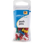 Acco® Push Pins, Assorted Colors, 75/box