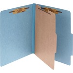 Acco® Pressboard 4-part Classification Folders, Letter, Blue, Box Of 10