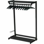 Quartet® Two-shelf Garment Rack, Freestanding, 48", Black, 12 Hangers Included