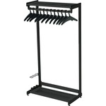 Quartet® Two-shelf Garment Rack, Freestanding, 36", Black, 12 Hangers Included