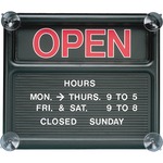 Quartet® Black Open/closed Sign, 14 3/8" X 12 3/8", Message Board