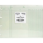 Wilson Jones® Ledger Paper, Balance Ledger, 9 1/4" X 11 7/8", Green, 100 Sheets