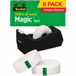Scotch® Magic™ Tape, 3/4" X 1,000", 6 Boxes Tape And 1 Dispenser, 1" Core