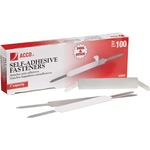 Acco® Economy Self-adhesive Fastener, 1" Capacity, 2 3/4" Prong To Prong, Box Of 100