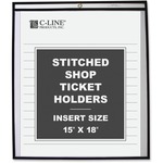 C-line Products Shop Ticket Holders, Stitched, Both Sides Clear, 15 X 18, 25/bx
