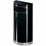 Rubbermaid Commercial Black/chrome Half Round Receptacle