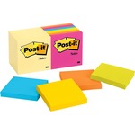 Post-it® Notes, 3" X 3" Canary Yellow And Cape Town Collection