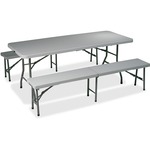 Worksmart 3 Piece Folding Table And Bench Set