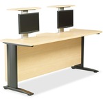 Ergonomic R-style Hv2472ws Training Table With Two Vertical Monitor Lifts