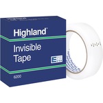 Highland Invisible Tape, 1" X 2592", 3" Core