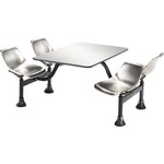 Ofm Cluster Table With Stainless Steel Top And Chairs - 24" X 48"