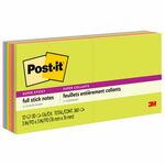 Post-it® Super Sticky Full Adhesive Notes, 3" X 3", Assorted Bright Colors