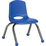 Ecr4kids 10" Stack Chair, Chrome Legs