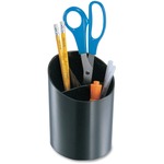 Oic Recycled Big Pencil Cup, 3 Compartments, Black