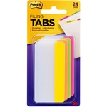 Post-it® Filing Tabs, 3" X 1.5", Assorted Bright Colors