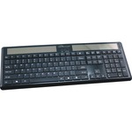 Compucessory Wireless Solar Keyboard, 16-1/8"x6"x7/8", Black