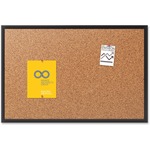 Quartet® Cork Bulletin Board, 24" X 18", Black Aluminum Frame