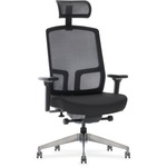 United Chair Management Mesh Back Chair, Chrome Accents, 3d Arms, Headrest