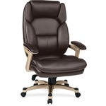 Osp Designs Eco Leather Chair W/padded Arms And Coated Base