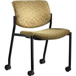 9 To 5 Seating Armless Guest Chair With Casters - Fully Upholstered Seat & Back