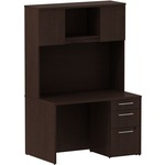 Bush Business Furniture 48w X 30d Shell Desk With 3dwr Pedestal And 48w Hutch With Doors