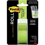 Post-it® Full Adhesive Roll, 1 ". X 400 ", Neon Green