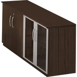 Mayline Medina - Low Wall Cabinet With Glass And Wood Doors