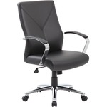 Boss Leatherplus Executive Chair With Chrome Accent
