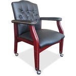 Boss Traditional Series Oxblood Vinyl Chair With Casters
