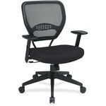 Space Seating Professional Dark Air Grid Back Managers Chair With Custom Fabric Seat