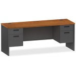 Lorell Cherry/charcoal Pedestal Credenza
