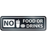 U.s. Stamp & Sign No Food Or Drinks Window Sign