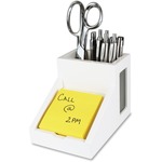 Victor Pure White Collection Wood Pencil Cup With Note Holder