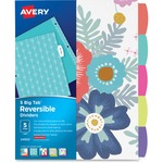 Avery Big Tab Reversible Fashion Dividers 24950, 5 Tabs, 1 Set, Assorted Designs