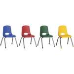 Ecr4kids 14" Stack Chair With Chrome Legs, 6 Piece - As