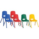 Ecr4kids 16" Stack Chair With Matching Legs, 6 Piece - As