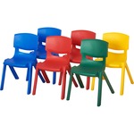 Ecr4kids 10" Assorted Resin Chair Pack, 6 Piece