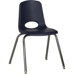 Ecr4kids 18" Stack Chair, Chrome Legs With Swivel Glide