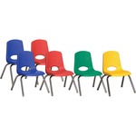 Ecr4kids 12" Stack Chair With Chrome Legs, 6 Piece - Asg