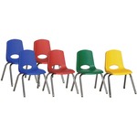 Ecr4kids 14" Stack Chair With Chrome Legs, 6 Piece - Asg